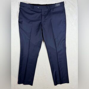 Brand New Coppley 42W Reda 1865 Italy Super 150’s Wool Navy Dress Pants Slacks